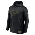 ST. LOUIS BLUES FANATICS AUTHENTIC PRO MILITARY HOODIE - BLACK Supply