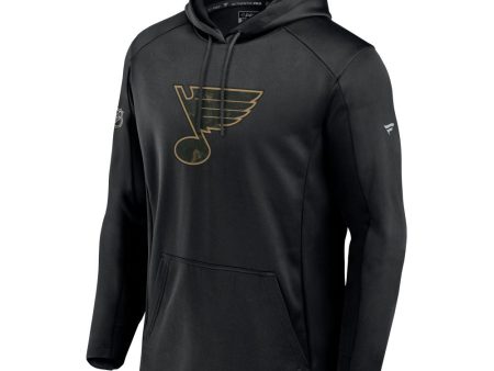 ST. LOUIS BLUES FANATICS AUTHENTIC PRO MILITARY HOODIE - BLACK Supply