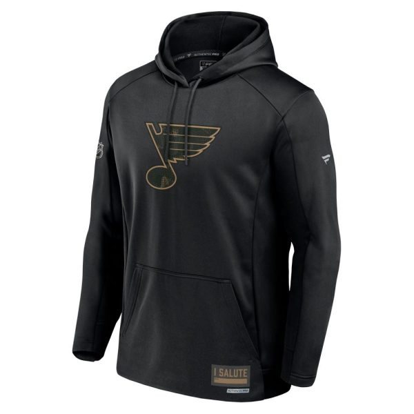 ST. LOUIS BLUES FANATICS AUTHENTIC PRO MILITARY HOODIE - BLACK Supply