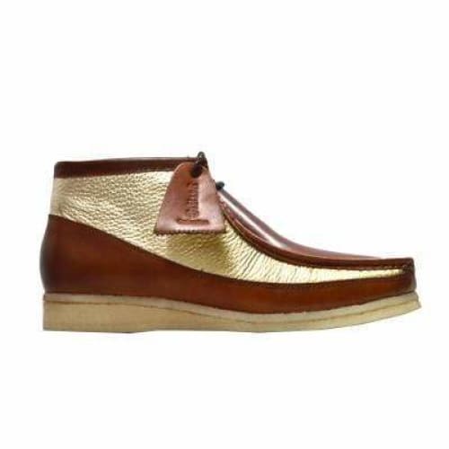 British Walkers Wallabee Boots Walker 100 Men s Cognac and Gold Leather For Cheap