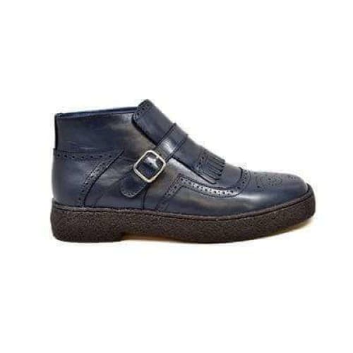 British Walkers Playboy Manhattan Wingtip Men s Navy Blue Leather Cheap