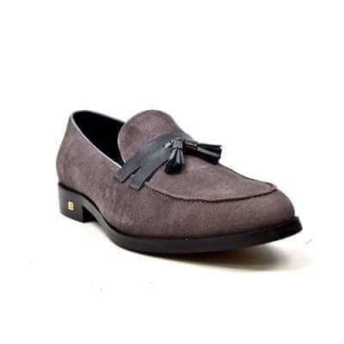 British Walkers Space Men s Gray Suede and Leather Sophisticated Crepe Sole Loafers For Sale