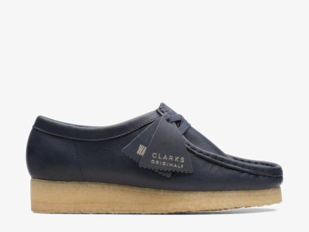 [26168642] Womens CLARKS WALLABEE - NAVY LEATHER Cheap