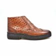 British Walkers Playboy Wingtips Limited Edition Men s Cognac Tan Ostrich Leather High Top Boots Online