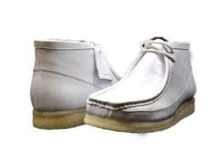 British Walkers Walker 100 Wallabee Boots Men s All White Leather For Cheap