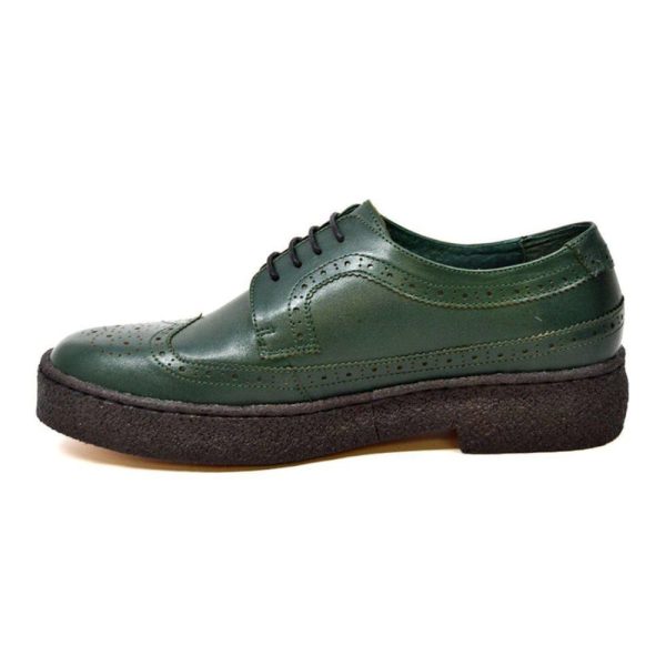 British Walkers Playboy Originals Wingtip Low Cut Men s Hunter Green Leather Oxfords For Discount