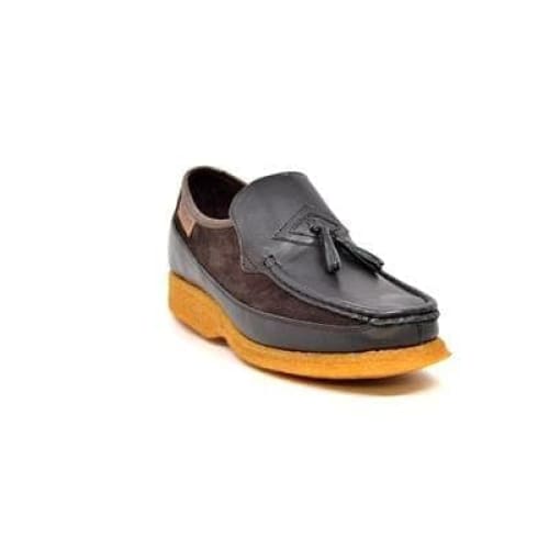 British Walkers Brooklyn Men s Brown Leather and Suede Crepe Sole Slip On Fashion