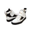 British Walkers Empire Men s White and Black Leather Crepe Sole High Tops For Discount