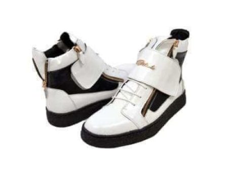 British Walkers Empire Men s White and Black Leather Crepe Sole High Tops For Discount