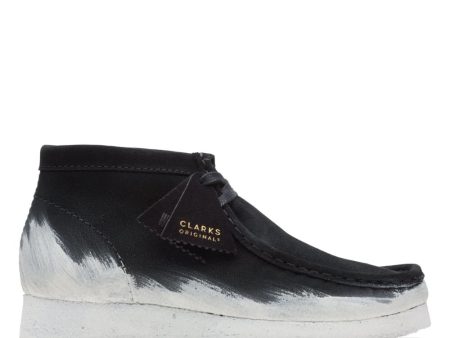 Clarks Originals Wallabee Boots Men s Black and White Suede 26163077 For Sale