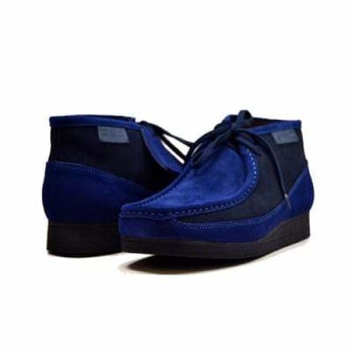 British Walkers New Castle Wallabee Boots Men s Navy Blue Suede For Cheap