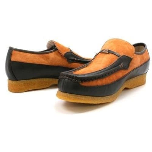 British Walkers Power Men s Rust and Brown Suede Crepe Sole Slip Ons Online Sale