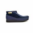 British Walkers New Castle Wallabee Boots Men s Navy Blue Leather and Suede Fashion