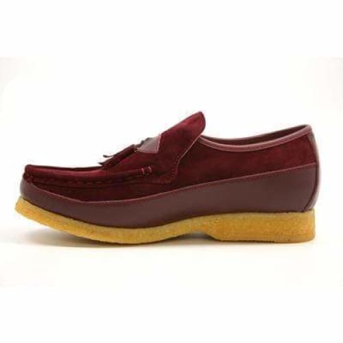 British Walkers King Men s Old School Burgundy Suede Slip On Shoes on Sale