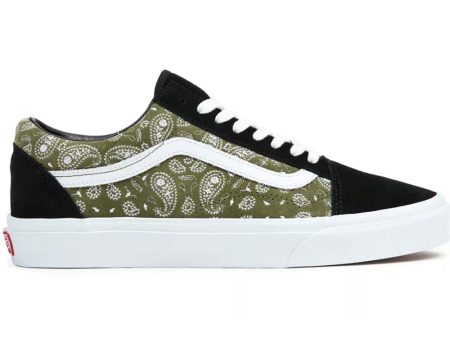 (JMIBKO) Paisley Suede Old Skool Shoes - Black Olive Supply