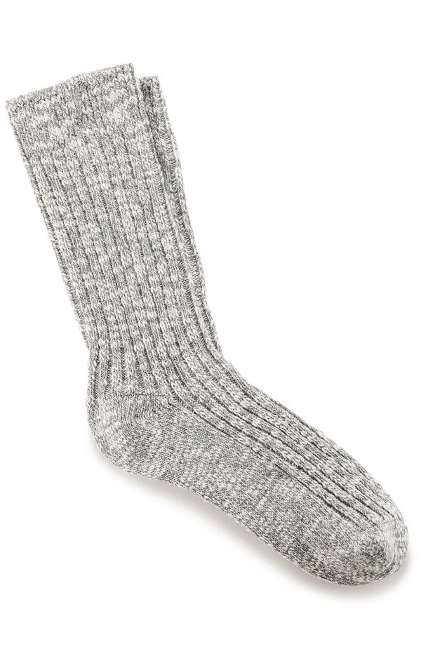 Cotton Slub Socks - Gray White For Discount