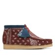 Clarks Originals Wallabee Boots Men s Brick Red Paisley Suede 26168826 Cheap