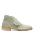 Clarks Originals Desert Boots Men s Pale Green Leather 26165743 Online Hot Sale