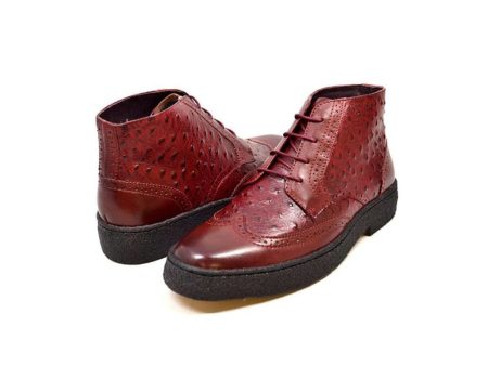 British Walkers Playboy Wingtip Limited Men s Ostrich Leather High Top Boots on Sale