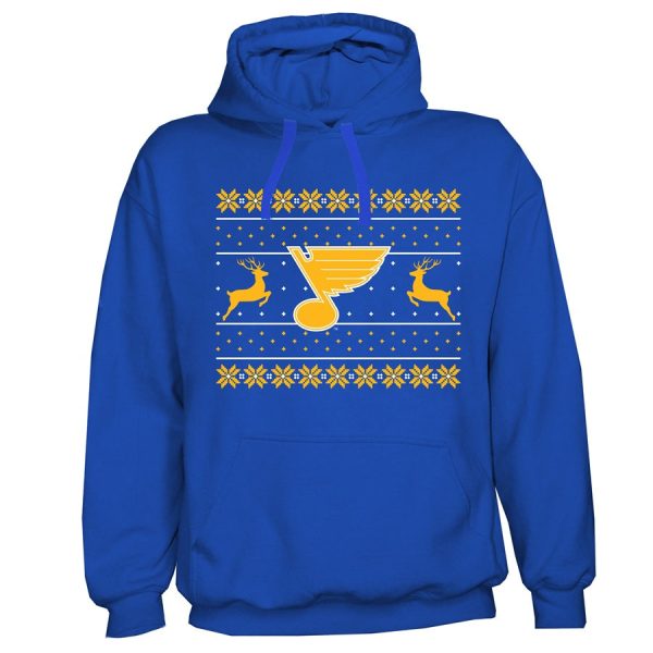 ST. LOUIS BLUES UGLY SWEATER HOODIE - BLUE For Cheap