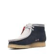 Clarks Originals Wallabee Boots VCY Men s Navy Gray and Red Suede 26165077 For Sale