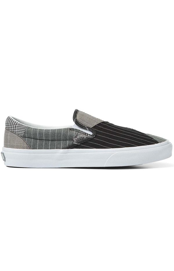 (Q4NHMU) Patchwork Classic Slip-On Shoes - Conference Call Suiting Grey Sale