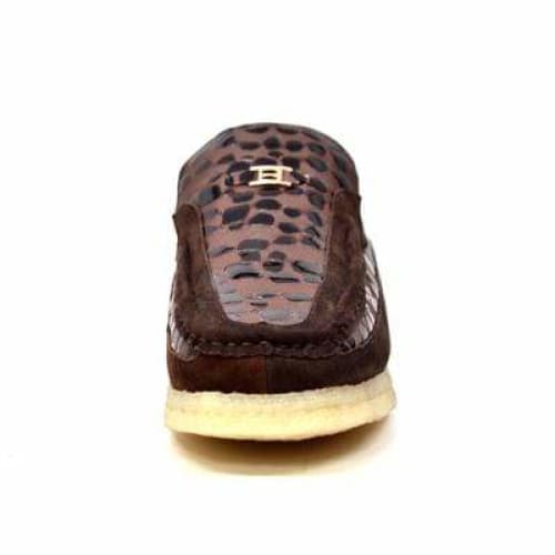 British Walkers Stone Men s Brown Pattern Leather Crepe Sole Slip On Shoes Online Hot Sale