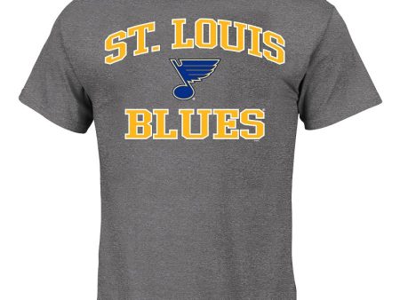 ST. LOUIS BLUES HEART N  SOUL T-SHIRT - CHARCOAL Cheap