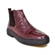 British Walkers Soho Limited Edition Men s Burgundy Snake Skin Leather Boots Sale