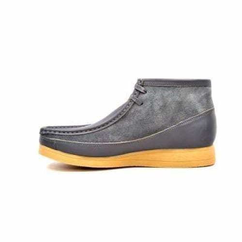 British Walkers New Castle Wallabee Boots Men s Gray Leather and Suede Sale