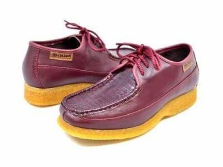 British Walkers Crown 2 Men s Burgundy Premium Snake Leather Crepe Sole Sale