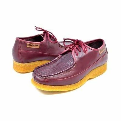 British Walkers Crown 2 Men s Burgundy Premium Snake Leather Crepe Sole Sale