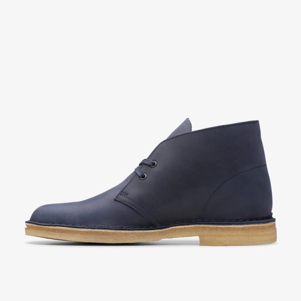 [26174058] Mens CLARKS DESERT BOOT - NAVY LEATHER Hot on Sale