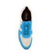 British Walkers Surrey Men s Blue and Beige Leather and Suede Sneakers For Cheap