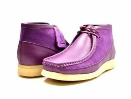 British Walkers Walker 100 Wallabee Boots Men s Purple Leather and Suede Online now