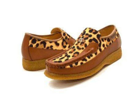 British Walkers Power Cheetah Design Men s Leather Custom Made Slip Ons Online