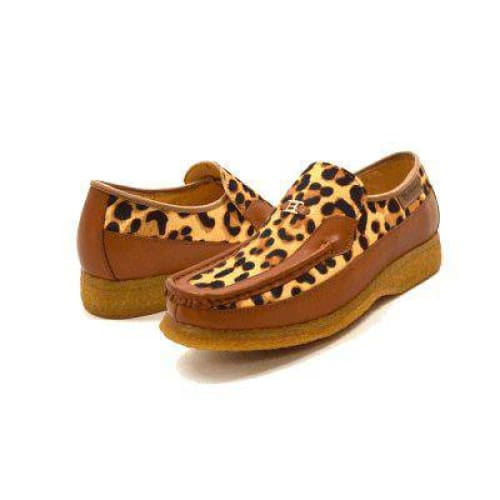 British Walkers Power Cheetah Design Men s Leather Custom Made Slip Ons Online