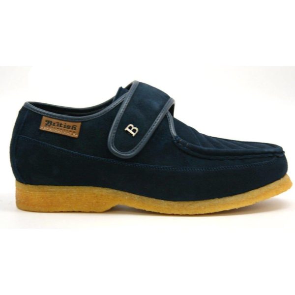 British Walkers Royal Men s Leather and Suede Crepe Sole Shoes with Velcro Strap Hot on Sale