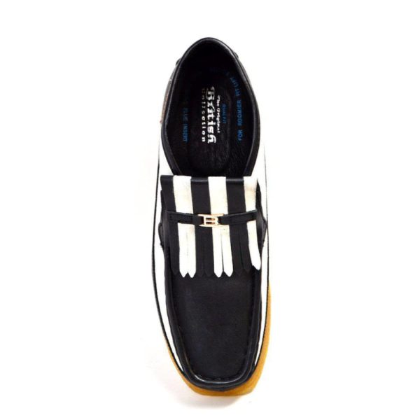 British Walkers Apollo Men s Black and White Leather Slip On Online Hot Sale