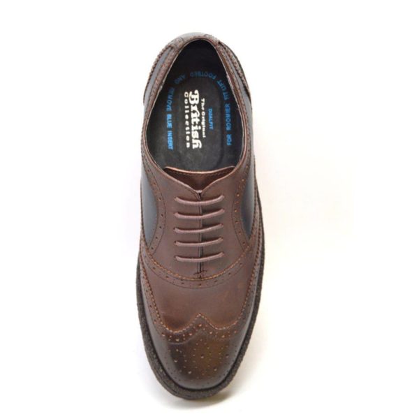 British Walkers Playboy Original Wingtips Men s Navy & Brown Leather Oxfords For Sale