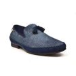 British Walkers Chris Men s Blue Burnished Leather Loafers For Cheap