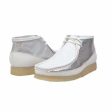 British Walkers Walker 100 Wallabee Boots Men s White and Silver Leather For Discount