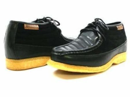 British Walkers Castle Men s Black Leather and Suede Three Quarter Lace Up Shoes Online Hot Sale