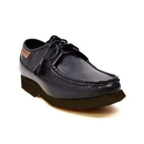 British Walkers Crown Men s Black Leather and Snake Pattern Oxfords Hot on Sale