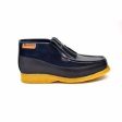 British Walkers Apollo Men s Navy Leather and Suede Crepe Sole Slip On Boots Discount