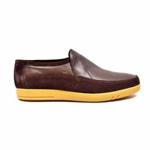 British Walkers Norwich Bally Style Men s Brown Suede and Leather Slip Ons Supply