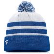 ST. LOUIS BLUES FANATICS STRIPED POM KNIT BEANIE - GREY ROYAL Online Hot Sale