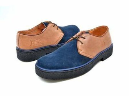 British Walkers Playboy Classic Low Cut Men s Tan and Navy Leather Oxfords Online Hot Sale