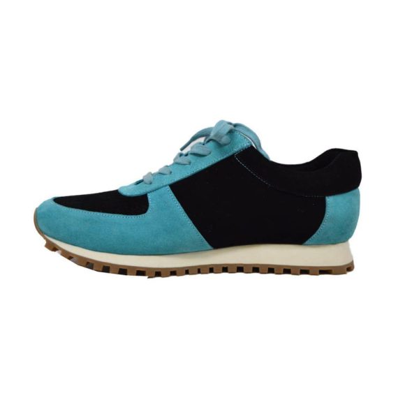 British Walkers Surrey Men s Turquoise Blue and Black Leather and Suede Sneakers Online