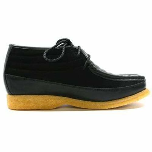 British Walkers Castle Men s Black Leather and Suede Three Quarter Lace Up Shoes Online Hot Sale